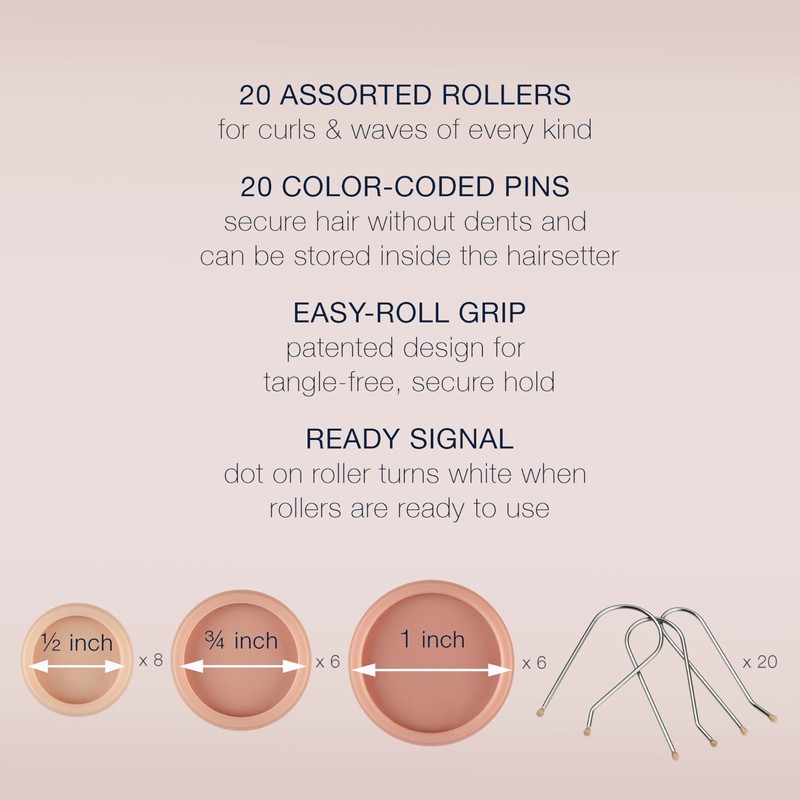 Conair Double Ceramic Hot Rollers for Long, Medium, and All