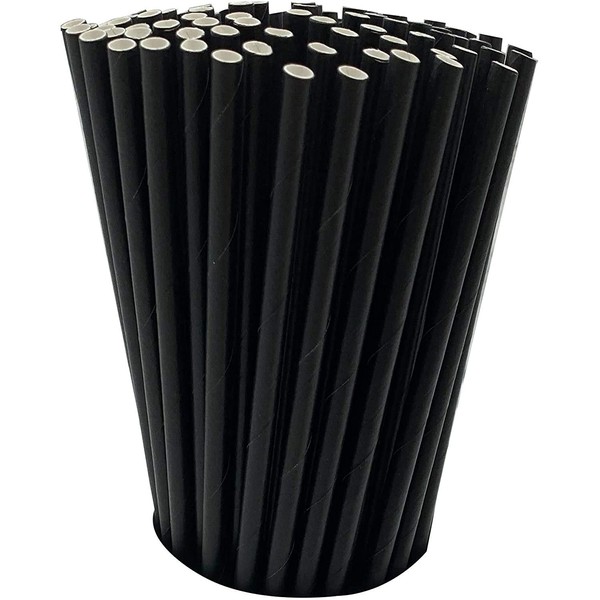 Black Duck Brand 500-Count 10" Paper Straws - 100% Biodegradable and Eco-Friendly; Multiple Colors Available (Black, 500)