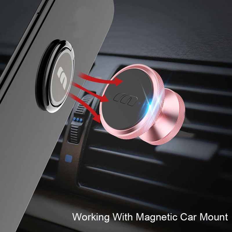 Ultra-Slim Phone Ring Holder with Magnetic Car Mount - Secure