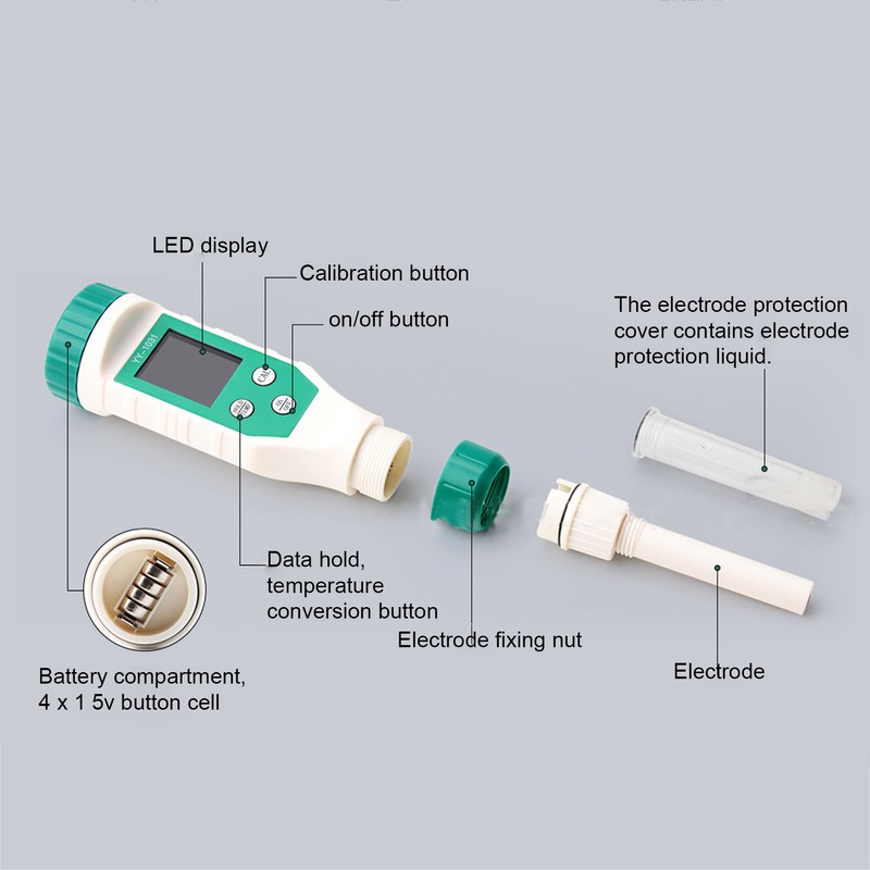 Bluetooth PH Meter Smart High Accuracy IP67 Waterproof LCD Display