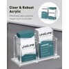 Uniclife Acrylic Business Card Holder for Desk 2 Slot Clear