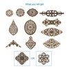 PandaHall 120pcs/Box Filigree Wrap Connector Antique Bronze Left Wrap Connectors