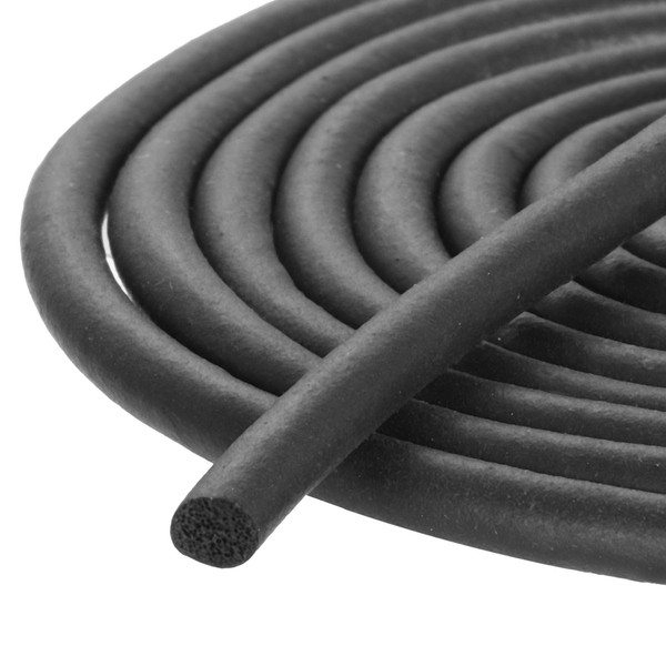 sourcing map Foam Rubber Weather Seal Strip, 3mm(0.12") Diameter x