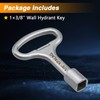 KPALAG 3/8inch Square Hydrant Key, Steel Sillcock Water Key, Shut
