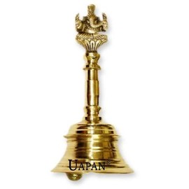 UAPAN Brass Pooja Bell (Ganesh 5" Inch, Gold)