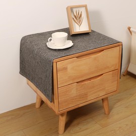 Utobanh Small Bedside Tablecloth Table Dustcover End Tabletop Home Decoration Fabric Tablecloth Nightstand Table Covering Doilies for Furniture Décor (16×35inch) Dark Grey