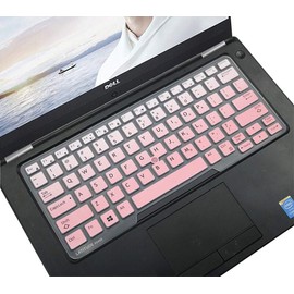 Keyboard Cover Skin for Dell Latitude 5480 5490 7490, Dell 3340 E3340 E7450 E7470 E5450 E5470 E5491 E7480 Laptop Silicone Keyboard Cover Keyboard Protector, Ombre Pink (US Layout, with Pointing)