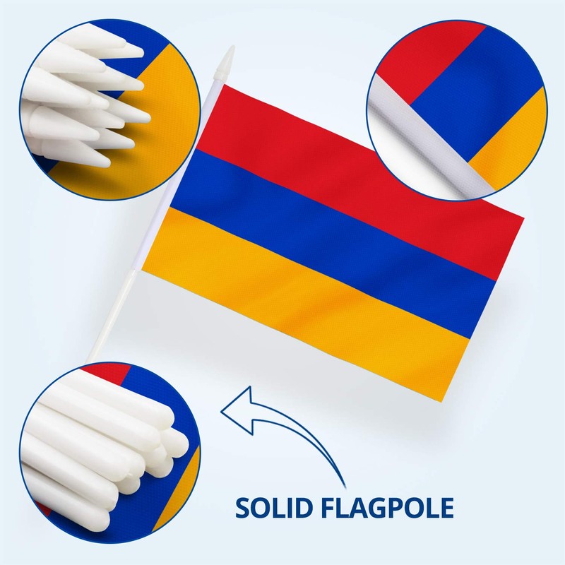 Anley Armenia Mini Flag 12 Pack - Hand Held Small