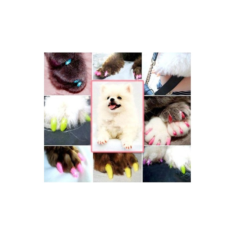 Pet Cat Soft Claw Nail Caps Size S, Pink Glitter