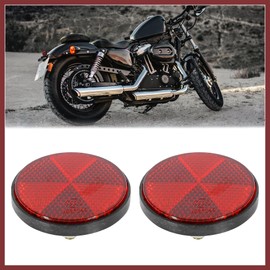 HEROFFIX Pair M6x1.0 Red Plastic Universal Screw Mount Reflective Warning Reflector for Motorcycle Bike Replace Parts