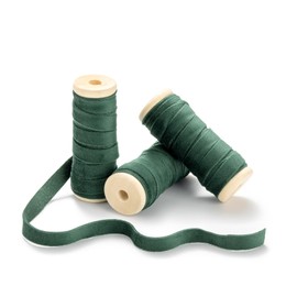 CHUQING 13.7 m Gift Ribbon, 1 cm Wide, Velvet Ribbon, Decorative Ribbon, Packaging Ribbon, Jewellery Ribbon for Sewing, Decoration for Hair Accessories, Wreath, Decorative Bow, Dark Green