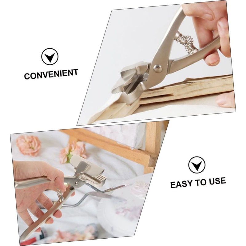 Hohopeti Lightweight Canvas Pliers Spring-Loaded Tension Clamp Wide Mouth Pliers