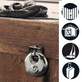 Master Lock Cadenas Disque Inox Argent 70 mm