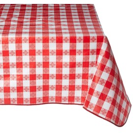 Winco TBCS-52R Checkered Table Cloth, 52-Inch x 52-Inch, Red,White, Red,Medium