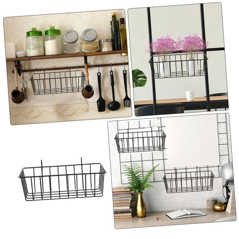 Zerodeko 2Pcs Wall Mount Hanging Wire Baskets for Kitchen Bathroom