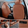 Car Seat Covers Full Set Brown, Luxury Faux Leather Waterproof