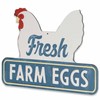 Fresh Farm Eggs Metal Sign - Vintage Farmhouse Kitchen Sign