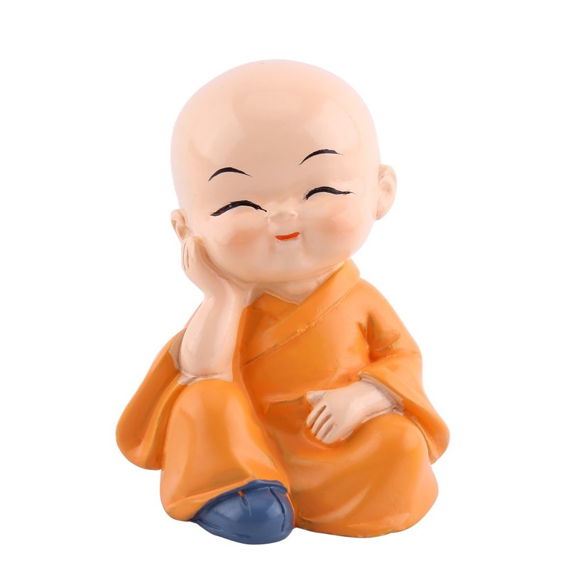 Hztyyier 4 Pieces Monk Figure, Charming Resin Figure with Kungfu