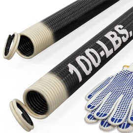 Blesseras 100-lbs. Garage Door Extension Spring Replacement Kit, 25'' Long, Double Loop Ends, 1 Pair, Electrophoresis Black Coated