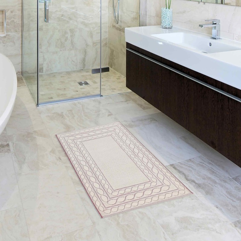 DEVA Bath Mat Sponge Cotton Absorbent Bath Mat, Terry Cloth