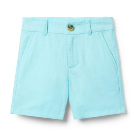 Janie and Jack Boys Linen Flat Front Short (Toddler/Little Big Kid), Blue