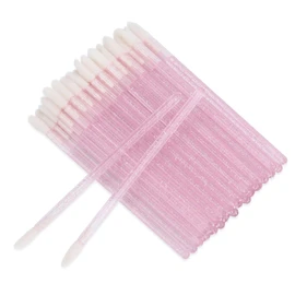 200 pinceles desechables para pintalabios de cristal, color rosa