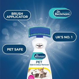 Dr. Beckmann Pet Stain & Odour Remover, Eliminates stains and odours caused by pets, incl. applicator brush, 650 ml