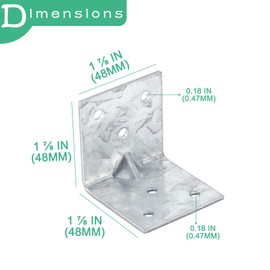 10 Pack Corner Bracket L Brackets for Wood HDG Angle Brackets Small Versatile Corner Brace with Reinforing Ribs,Anti-Rust and Reinforcing,2MM Thickness,1.9x1.9x1.9in