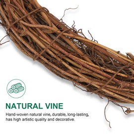 SUPVOX Natural Rattan Ring Wreath Frame Rattan Circle Twig Branch Wreath for DIY Craft Christmas Door Decoration 30cm