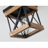 2 Pack Rustic Farmhouse Wood Flush Mount Ceiling Light Fixture