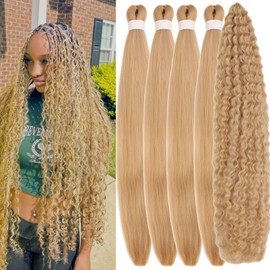 Shiny Blonde Boho Braiding Hair Pre stretched for Boho Braids Pre stretched Boho Braiding Hair