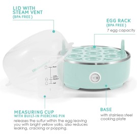 Elite Gourmet EGC115M Easy Egg Cooker Electric 7-Egg Capacity