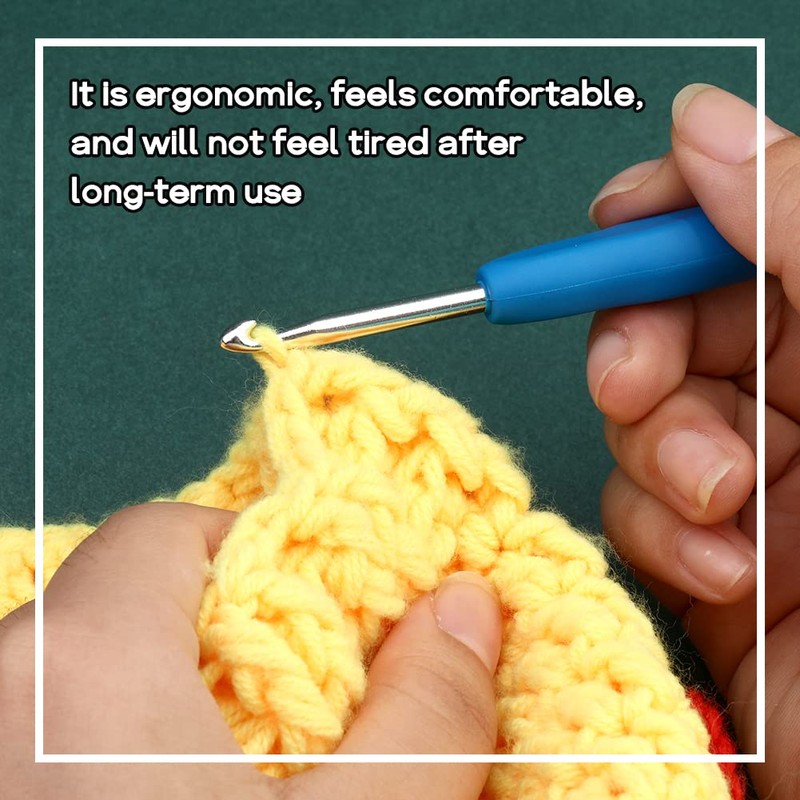 Extra Long Crochet Hooks, Aluminum Crochet Hook with Ergonomic Grip