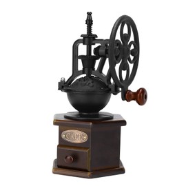 IMAVO Manual Coffee Grinder, Wooden Coffee Bean Grinder with Cast Iron Hand Crank, Antique Design, Perfect for Home,Rustic,Coffee Shop Decoration,Gift