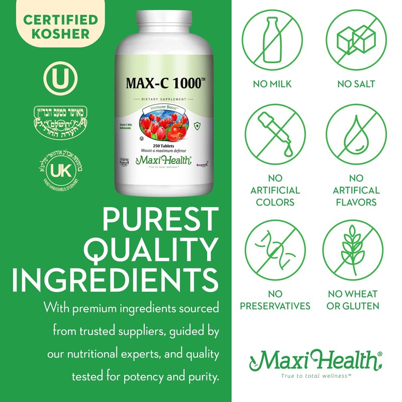 Maxi Health 1000 mg Vitamin C - 1000mg Tablets Ultra