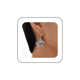 Cimenexe Bohemian Dragon Dangle Earrings Punk Dragon Drop Earrings Silver Old Dragon Hook Earrings Minimalist Dragon Earrings Jewellery for Women and Girls Gifts, Zinc, No Gemstone