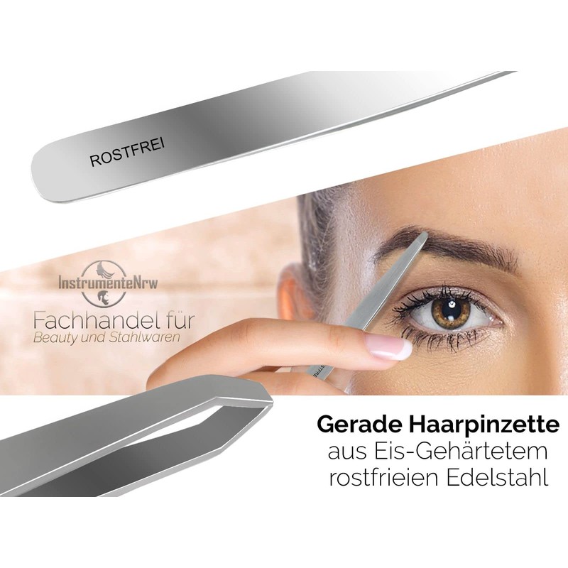 Professional Eyebrow Hair Plucking Tweezers Straight 9 cm 2 mm