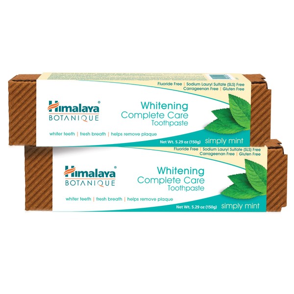 Botanique Whitening simply Mint |Prevents germs and improves Oral & Dental health |Strenghtens teeth| All Natural, Fluoride & SLS free | 100% Vegetarian and Vegan Friendly-150g (pack of 2)