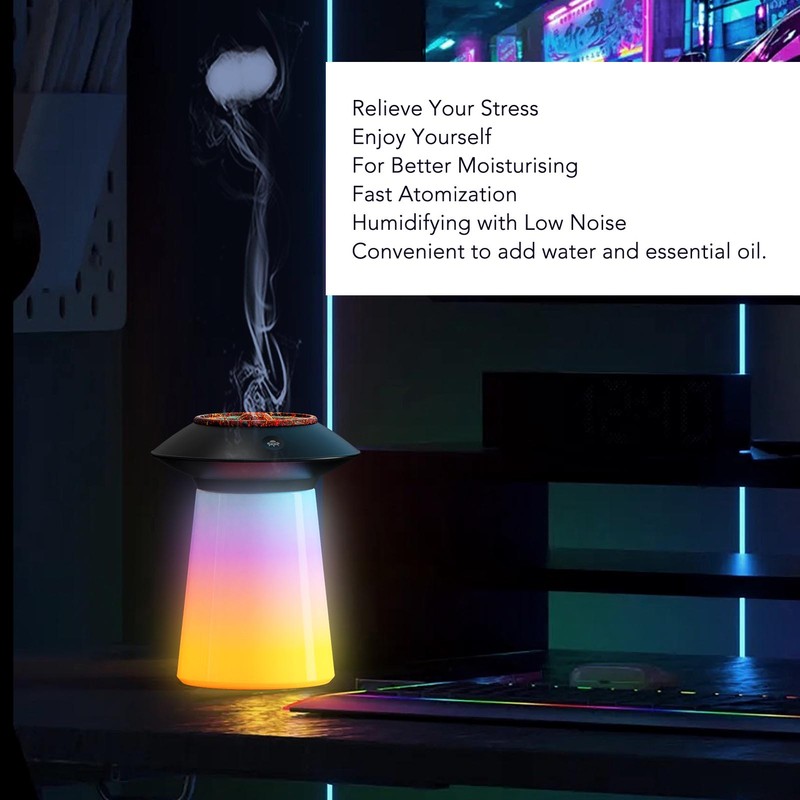 Humidifier Aroma Diffuser Mushroom Shape 760ml Capacity Rechargeable Home Decoration