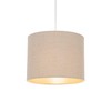 Modern and Elegant Taupe Textured Linen Fabric Small 8" Drum