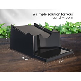 TidyFriend 2 Pack Liquid Laundry Detergent Holder Stand with Drip Tray & Rubber-Grip Feet, Stand for Laundry Room Organization and Storage, Fabric Softener Dispenser with Cup Holder (Black)