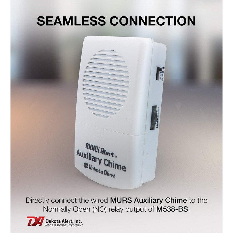 Dakota Alert MURS Auxiliary Chime - Battery-Operated Wired Ringer Alarm