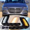 WenQi For 2016-2018 Hyundai Elantra LED DRL Turn Signal Night