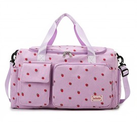 Women's Lightweight Gym Travel Duffle Bag with Shoe Compartment, Carry-On Weekender Overnight Bag for Fitness, Work, Weekend Trips (Purple)