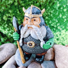 gowoppp Viking Gnome Statue Garden Guardian Home Garden Decor Indoor Outdoor Decorations for Room Patio Gift