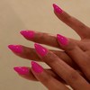 Uñas postizas cortas almendra, uñas postizas rosa intenso, uñas acrílicas