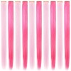 MOSCSMDY 10 Pieces 21 Inch Light Pink & Pink Hair