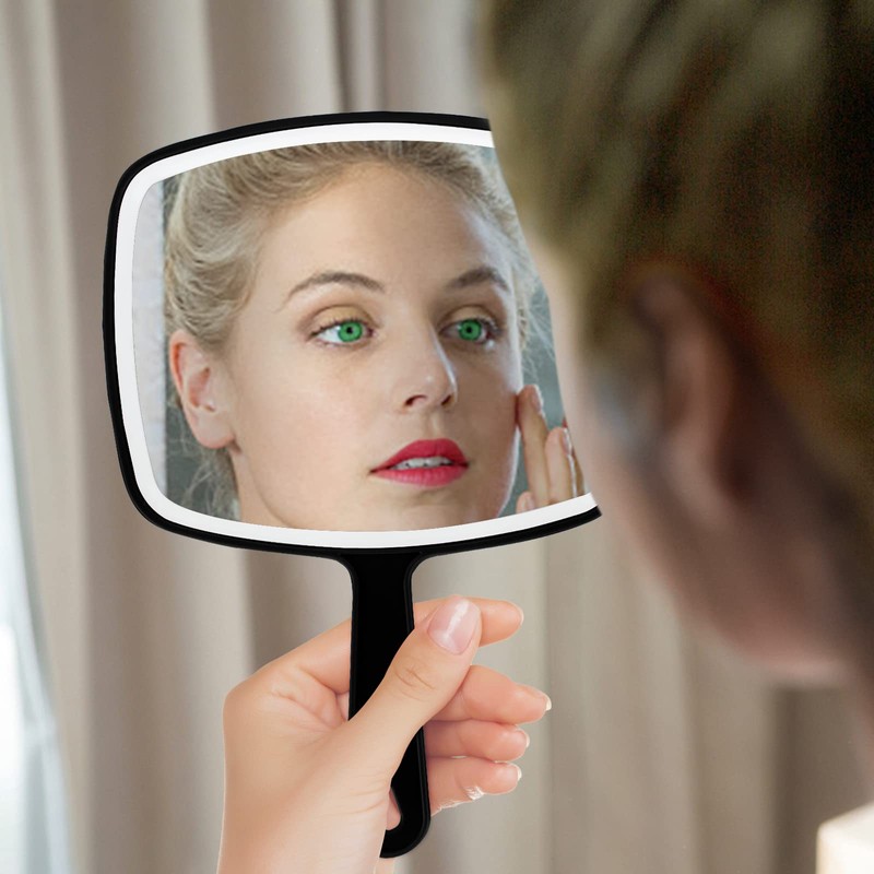 DVHOK Handheld Mirror, Portable Hand Mirror with Hanging Hole in