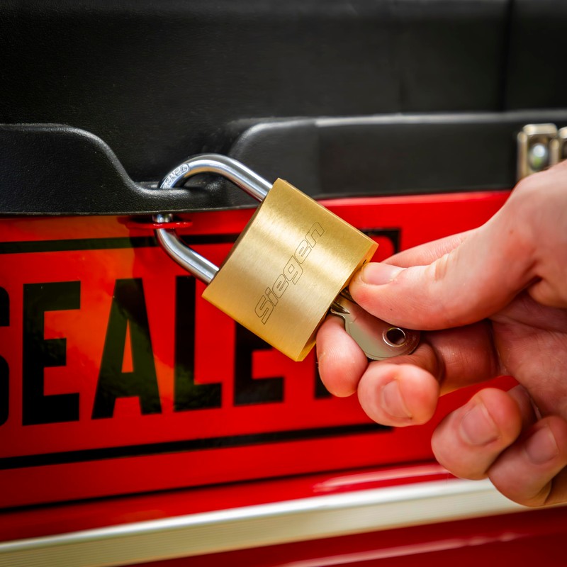 Sealey S0992 Key Alike Brass Body Padlock with Brass Cylinder,