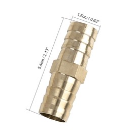 X AUTOHAUX 16mm Brass Barb Hose Fitting Straight Connector Adaptor for Air Water Gas Oil